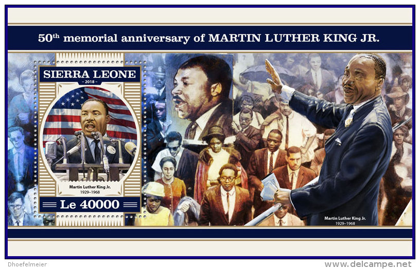 SIERRA LEONE 2018 MNH** Martin Luther King Jr. S/S - OFFICIAL ISSUE - DH1816 - Martin Luther King