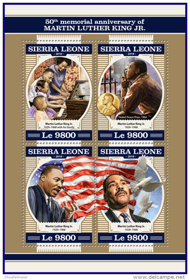 SIERRA LEONE 2018 MNH** Martin Luther King Jr. M/S - IMPERFORATED - DH1816 - Martin Luther King