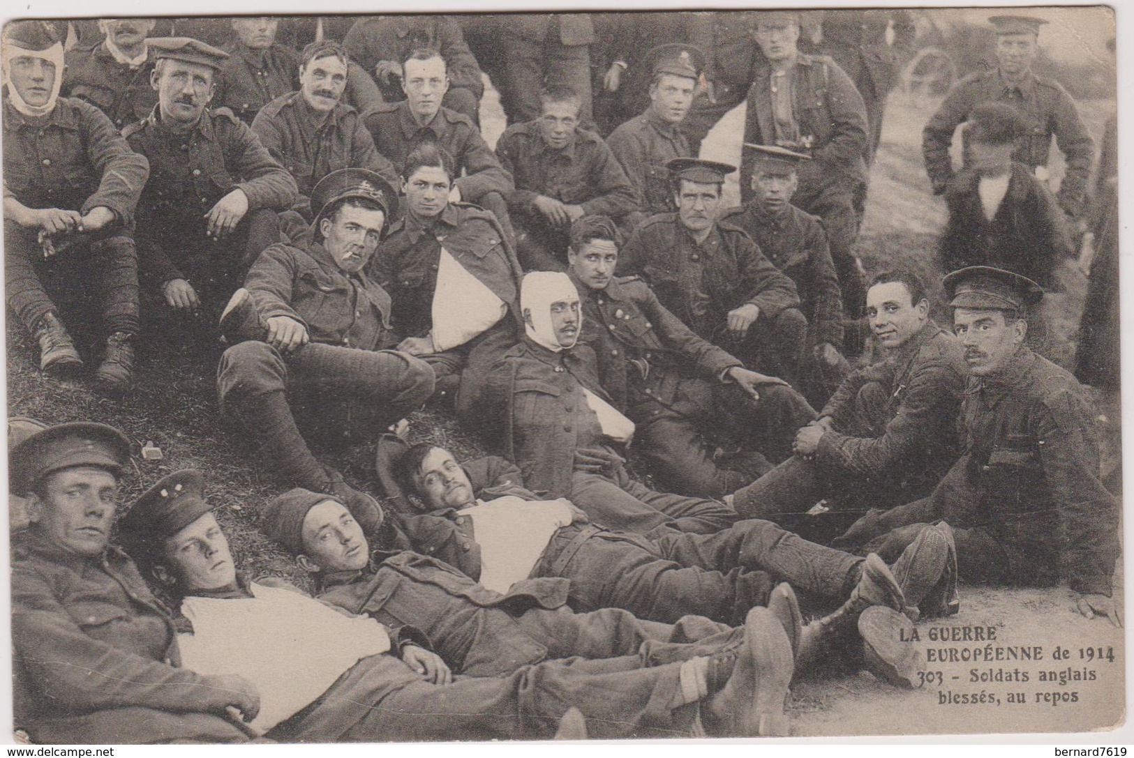 Militaire Guerre Europeenne De 1914  Soldats Anglais Blesses Au Repos - War 1914-18