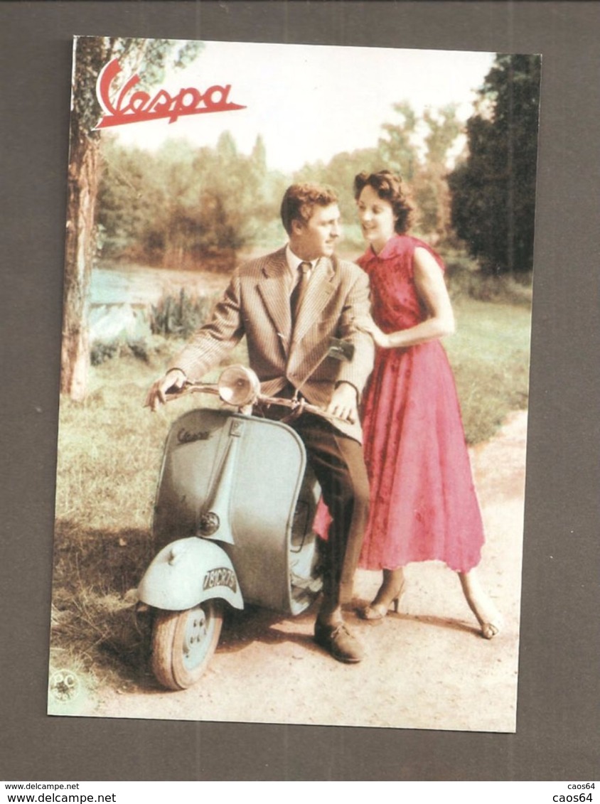 VESPA  RIPRODUZIONE CARTOLINA  CARD PUBBLICITARIA - Motorbikes