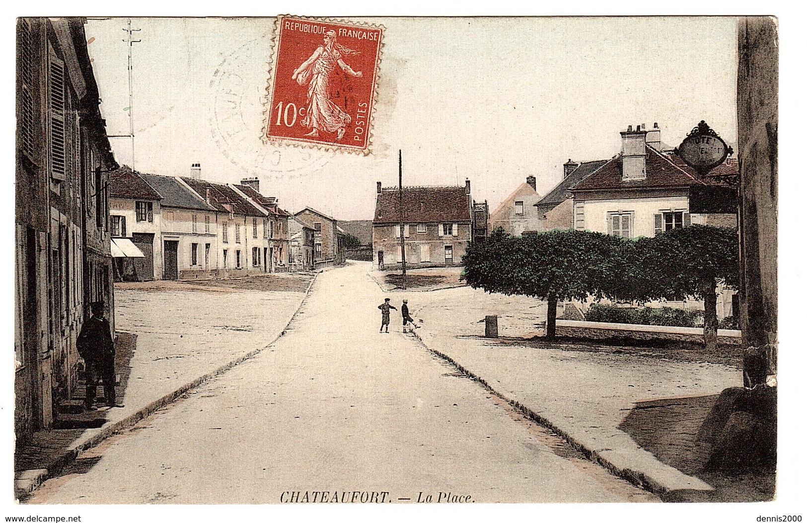 CHATEAUFORT (78) - La Place - Carte Colorisée - Sans éditeur - Sonstige & Ohne Zuordnung