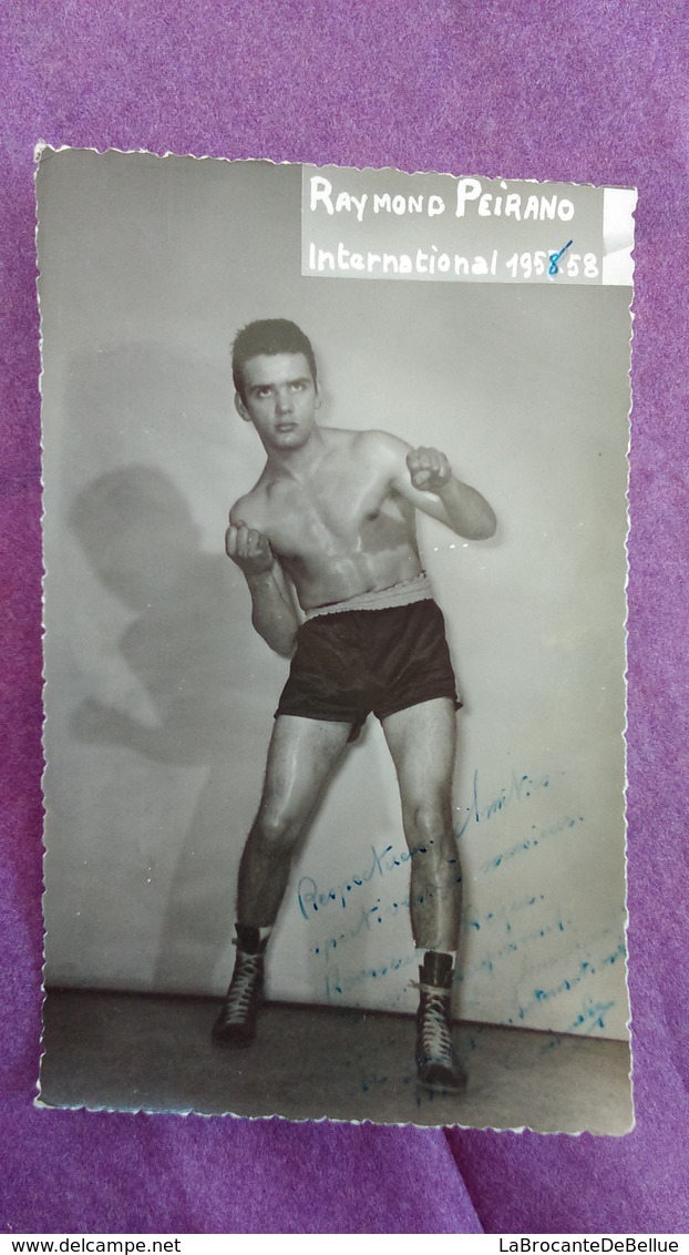 PHOTO BOXE DEDICACEE : PEIRANO Raymond - Autres & Non Classés