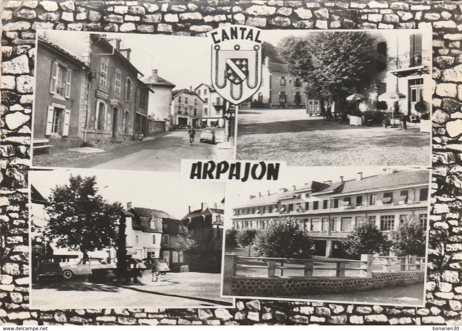 CPSM  15 ARPAJON BLASON  MULTIVUES  2CV - Arpajon Sur Cere