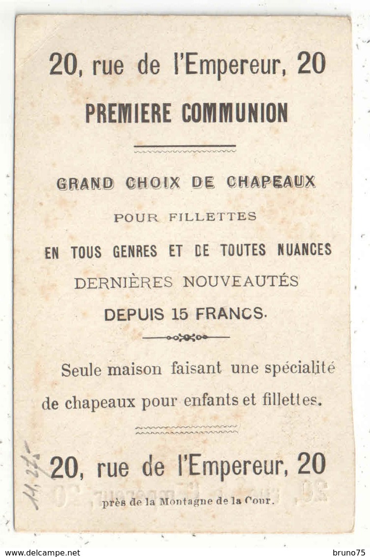 Première Communion - Chapeaux Pour Fillettes - 20, Rue De L'Empereur - Bruxelles - Autres & Non Classés