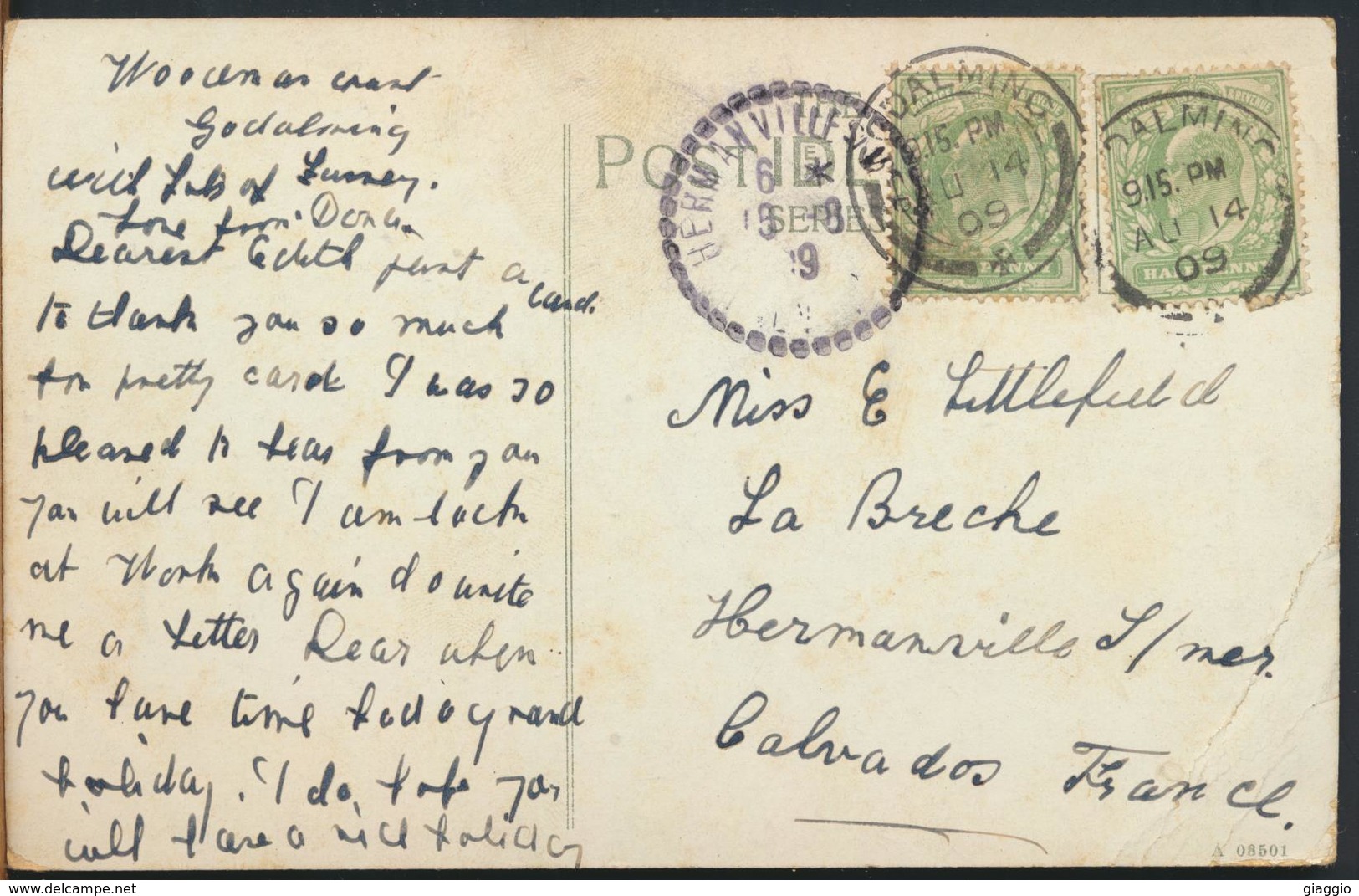 °°° 11013 - UK - ISLE OF WIGHT - HONEYMOON COTTAGE THE CHINE SHANKLIN - 1909 With Stamps °°° - Altri & Non Classificati