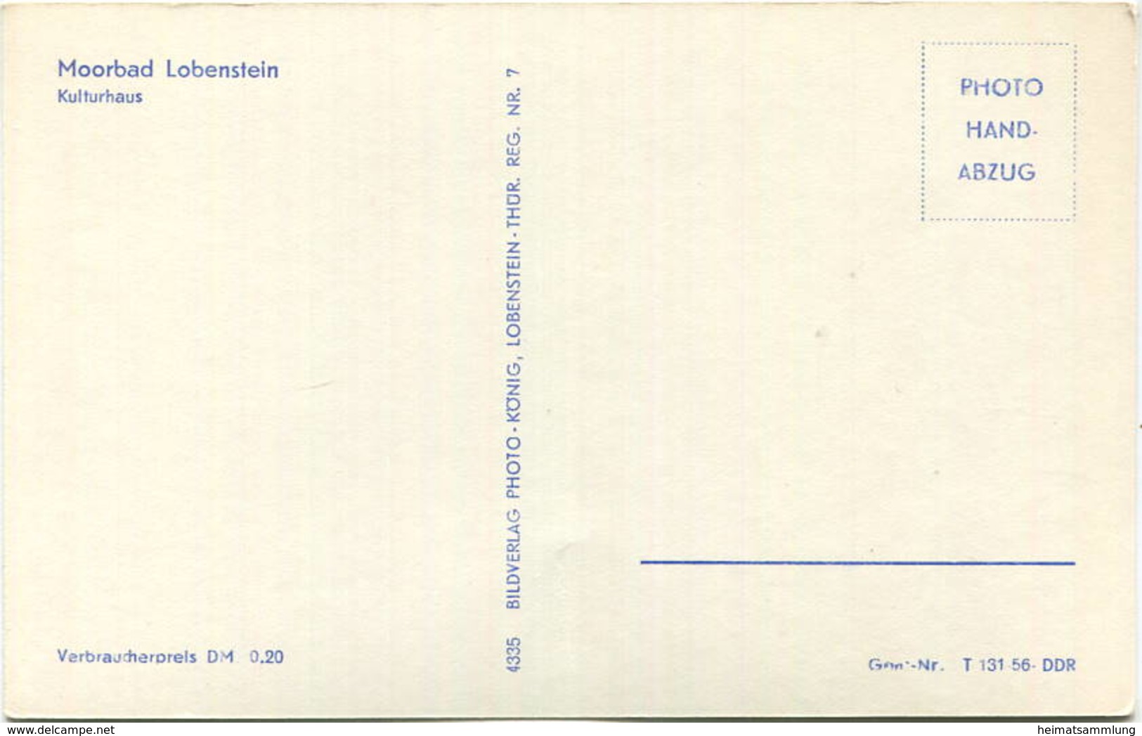 Lobenstein - Kulturhaus - Foto-AK Handabzug 50er Jahre - Verlag Photo-König Lobenstein - Lobenstein