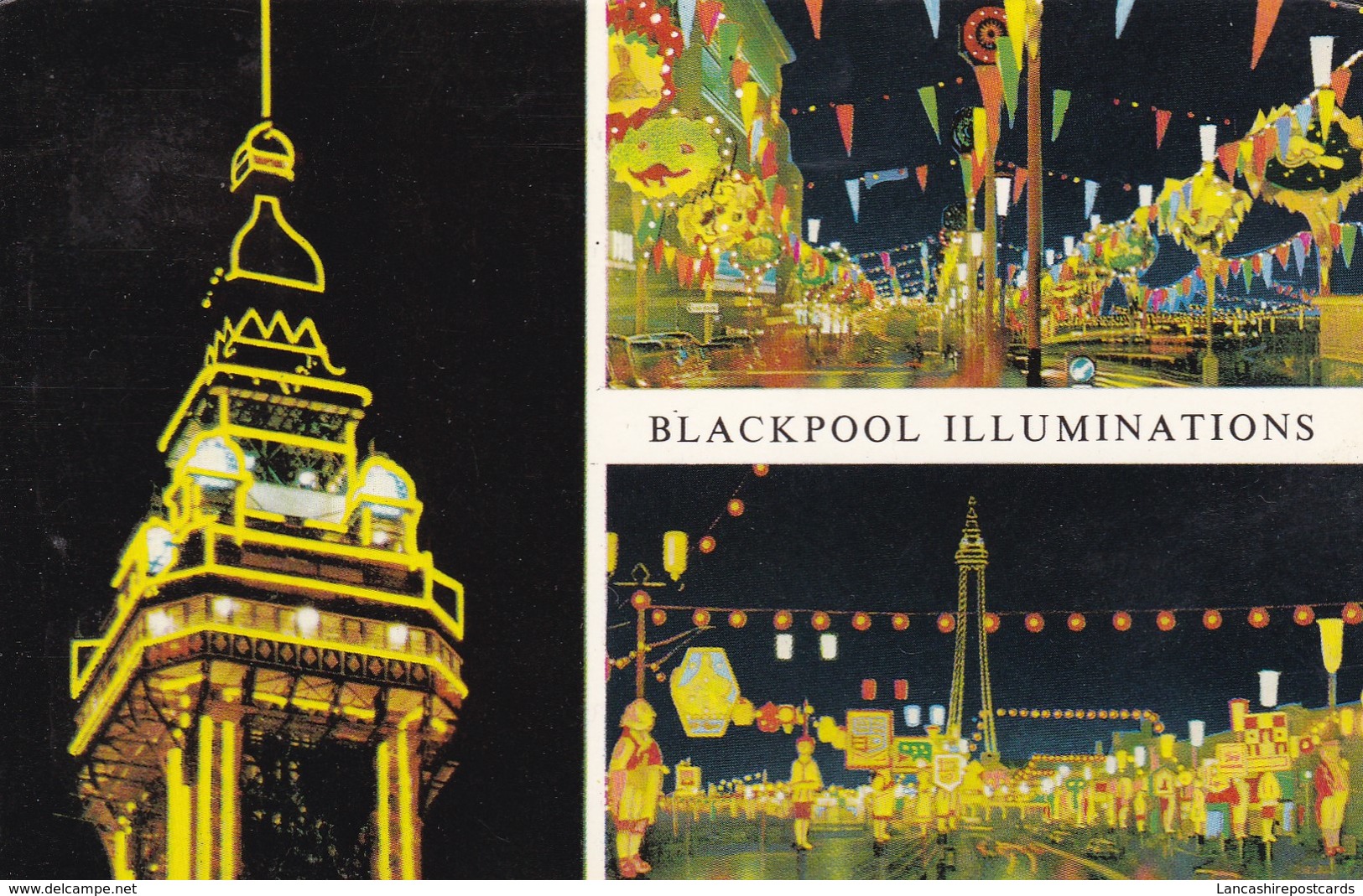 Postcard Blackpool Illuminations Views Of The Tower PU 1969 My Ref  B12070 - Blackpool