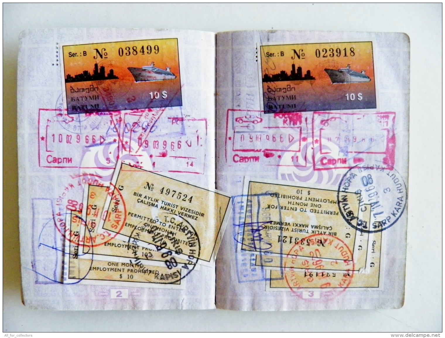 Passport Georgia 1996 Plenty Visa To Turkey 18 Scans - Documents Historiques