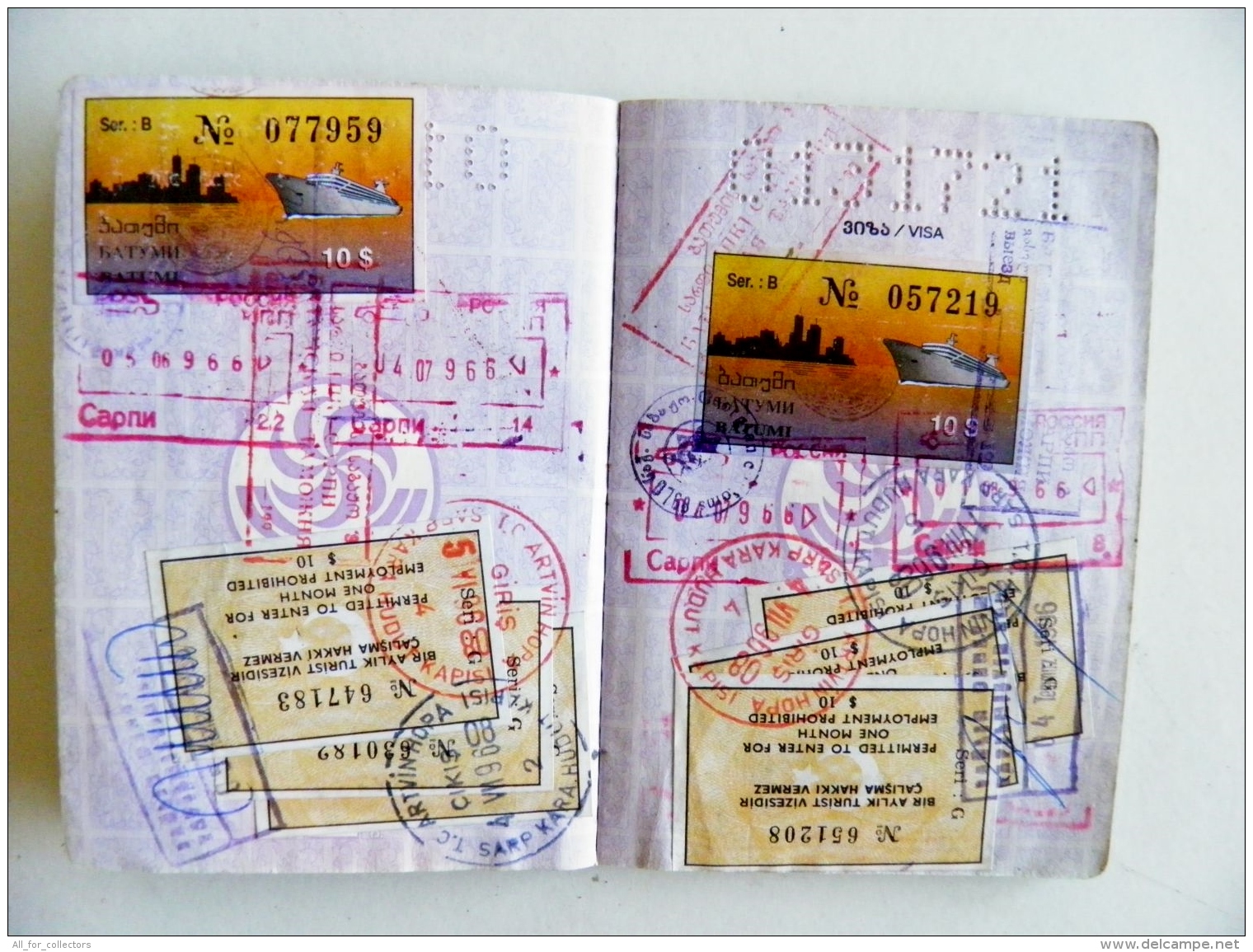 passport Georgia 1996 plenty visa to turkey 18 scans