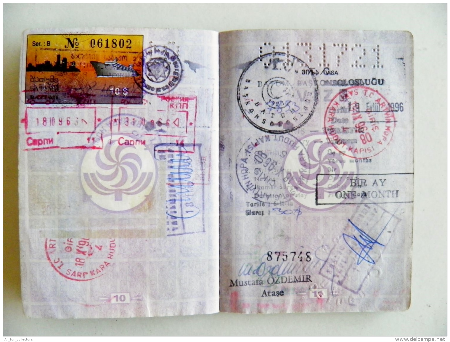 passport Georgia 1996 plenty visa to turkey 18 scans