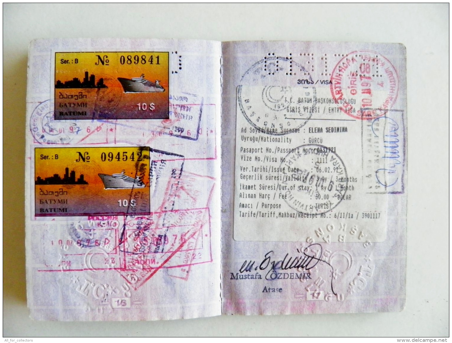 passport Georgia 1996 plenty visa to turkey 18 scans