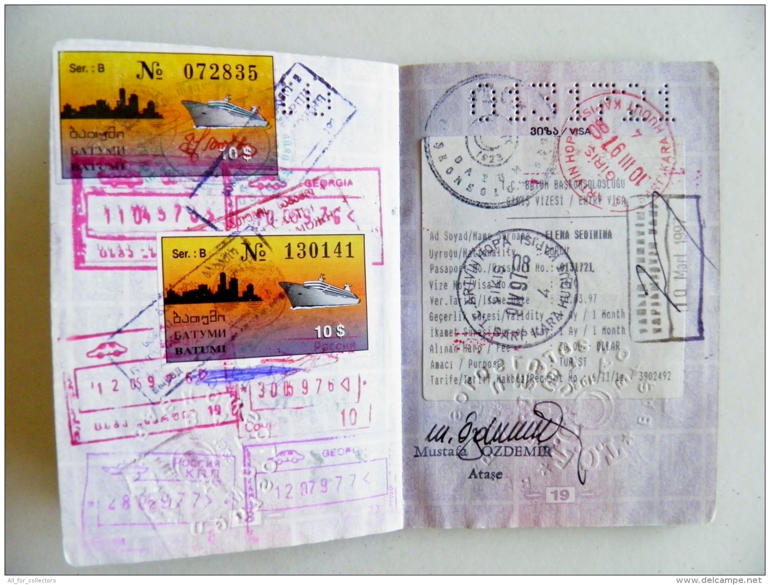 passport Georgia 1996 plenty visa to turkey 18 scans