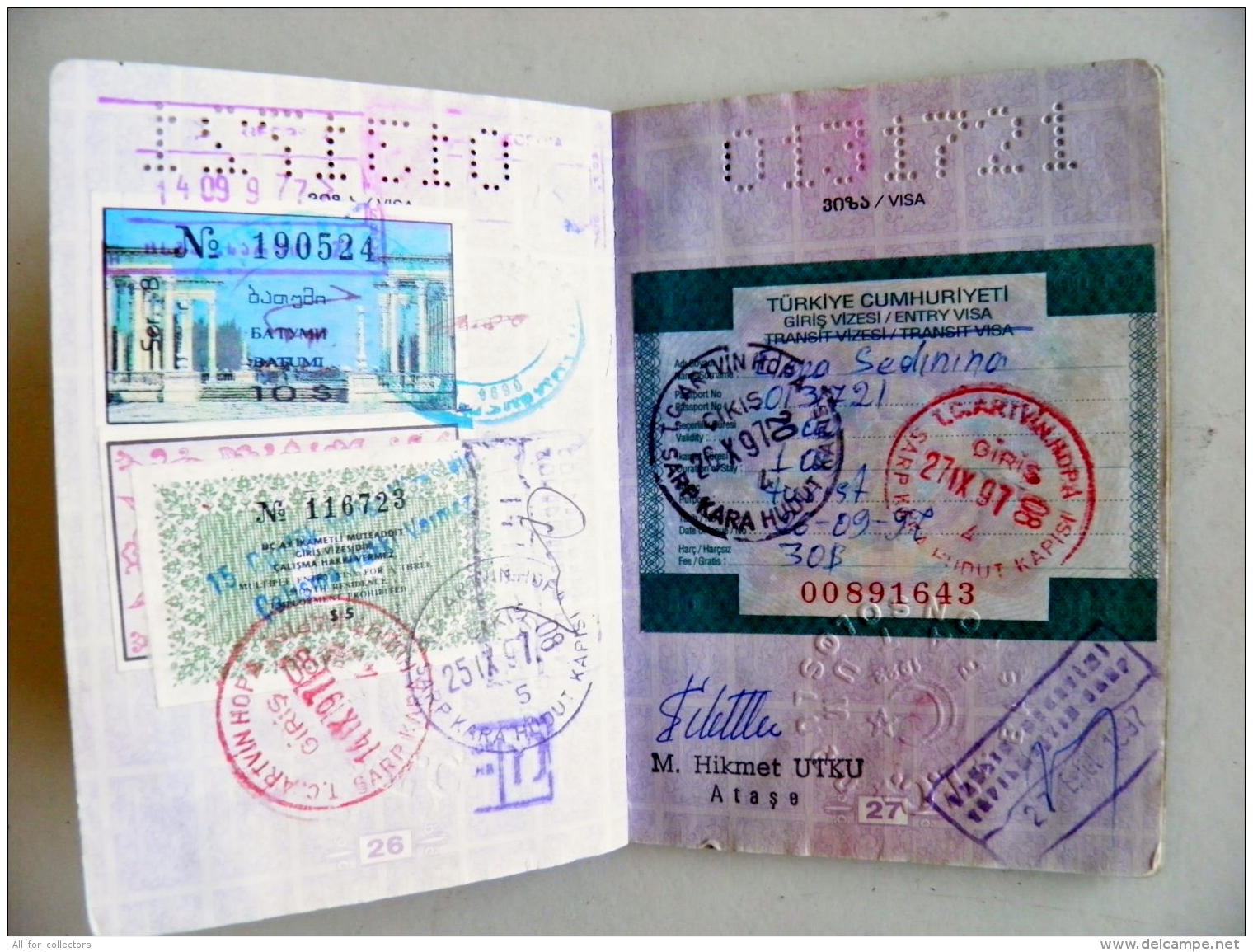 passport Georgia 1996 plenty visa to turkey 18 scans