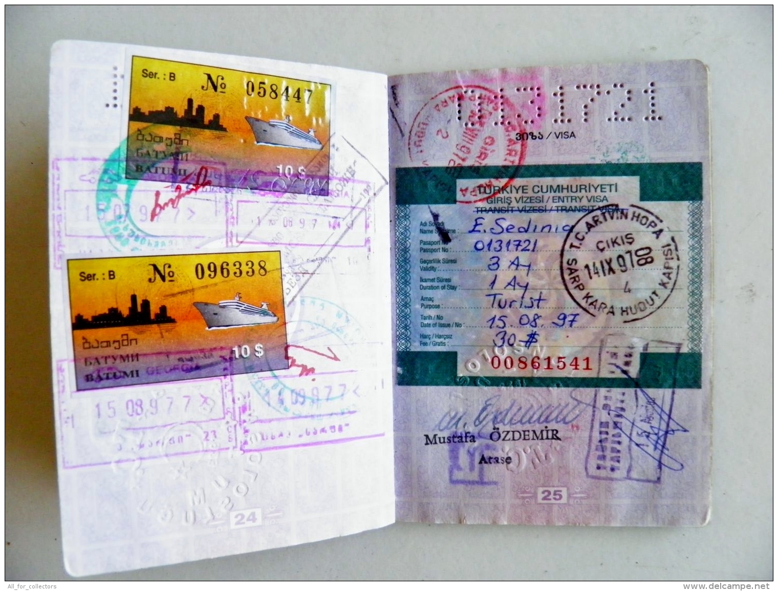 passport Georgia 1996 plenty visa to turkey 18 scans