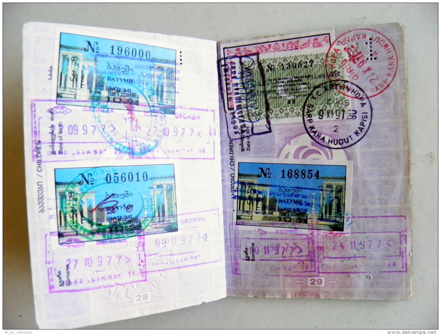 passport Georgia 1996 plenty visa to turkey 18 scans