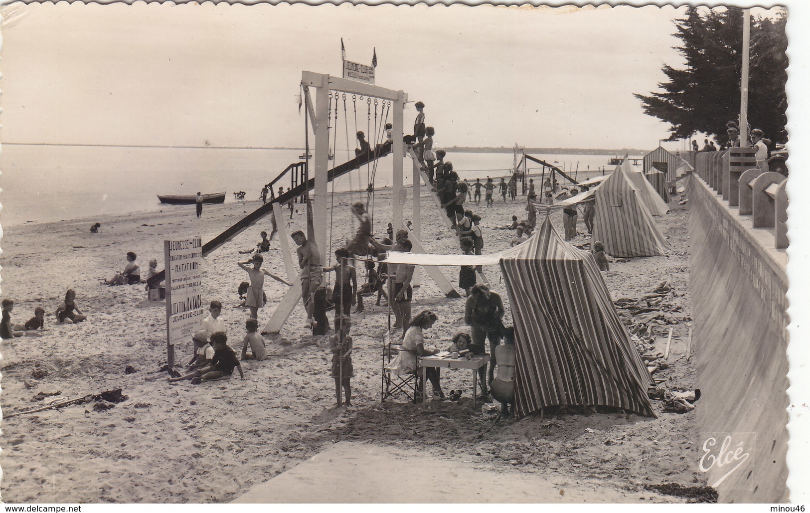 ST.TROJAN :CPSM P.F.CRANTEE.DE 1955. LA PLAGE ET LE CLUB ENFANTS.ANIMEE.RARE.T.B.ETAT.PETIT PRIX .COMPAREZ!!! - Ile D'Oléron