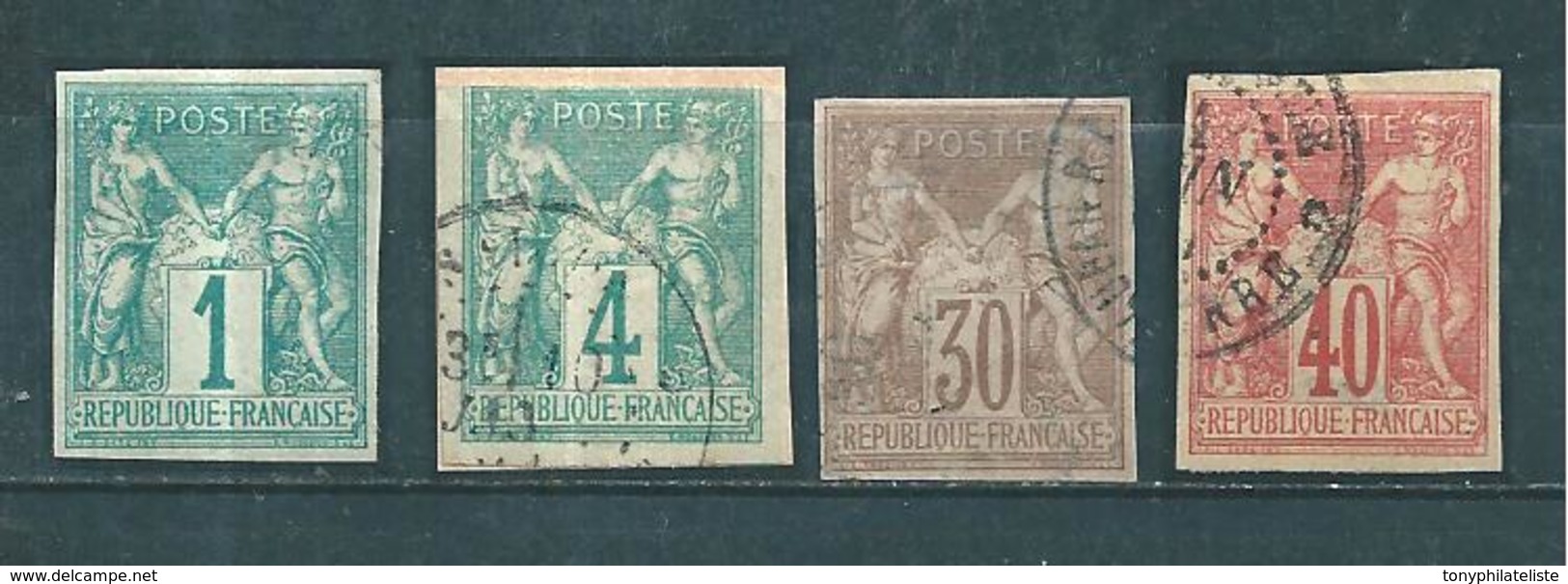 France Colonie Type Sage  Type I  De 1877/79  N°24 A 27 Oblitérés Cote 145€ - Sage