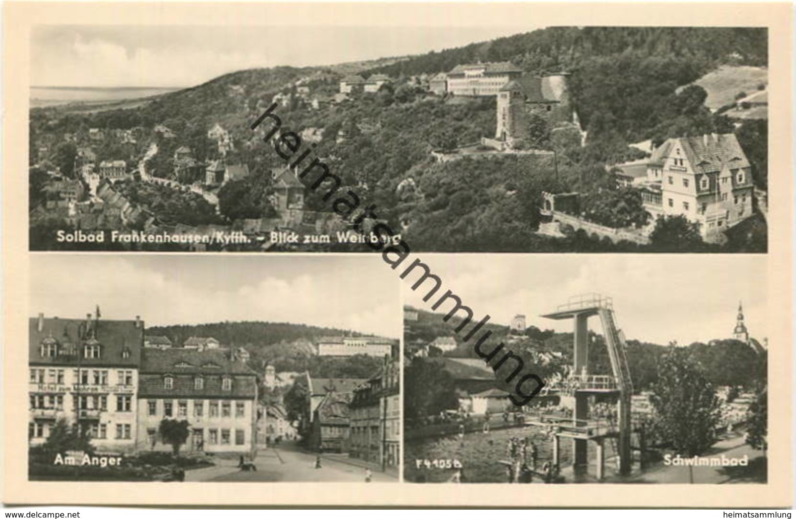 Solbad Frankenhausen - Blick Zu Weinberg - Am Anger - Schwimmbad - Foto-AK - Verlag Kurt Görtz Frankenhausen - Bad Frankenhausen