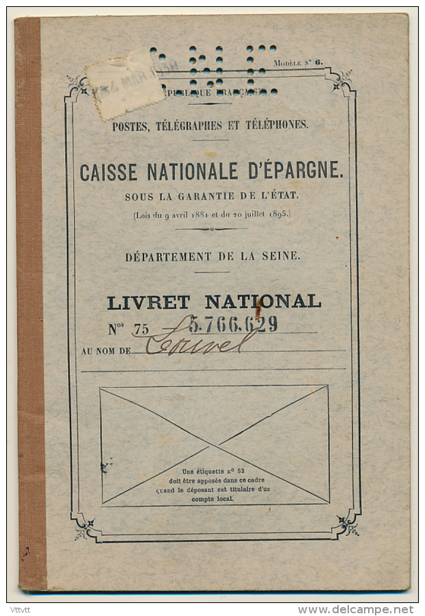 1938, Livret CAISSE NATIONALE D&acute;EPARGNE, Département De La Seine, Vanves, Régine-Jacqueline Louvel, Enseignante - Bank & Insurance