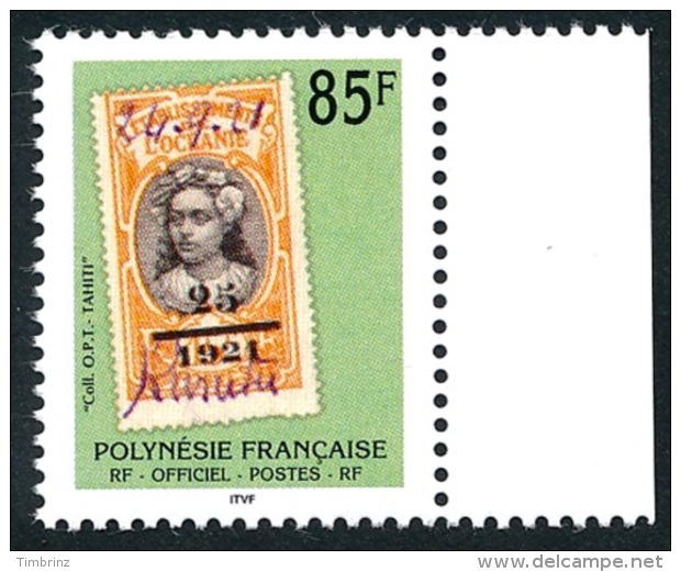 POLYNESIE 1997 - Yv. Service 28 ** Bdf  Faciale= 0,71 EUR - Timbre D'Océanie Sur Timbre  ..Réf.POL23430 - Officials