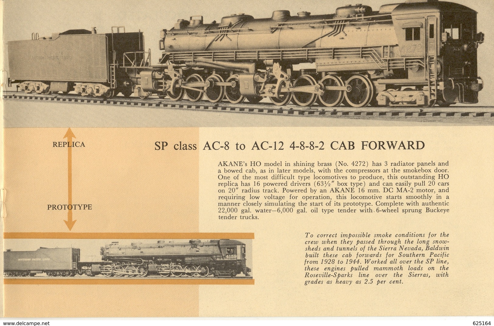 Catalogue AKANE MODELS 1962 Hand-Crafted HO USA Steam Locomotives Fulgurex - Inglese