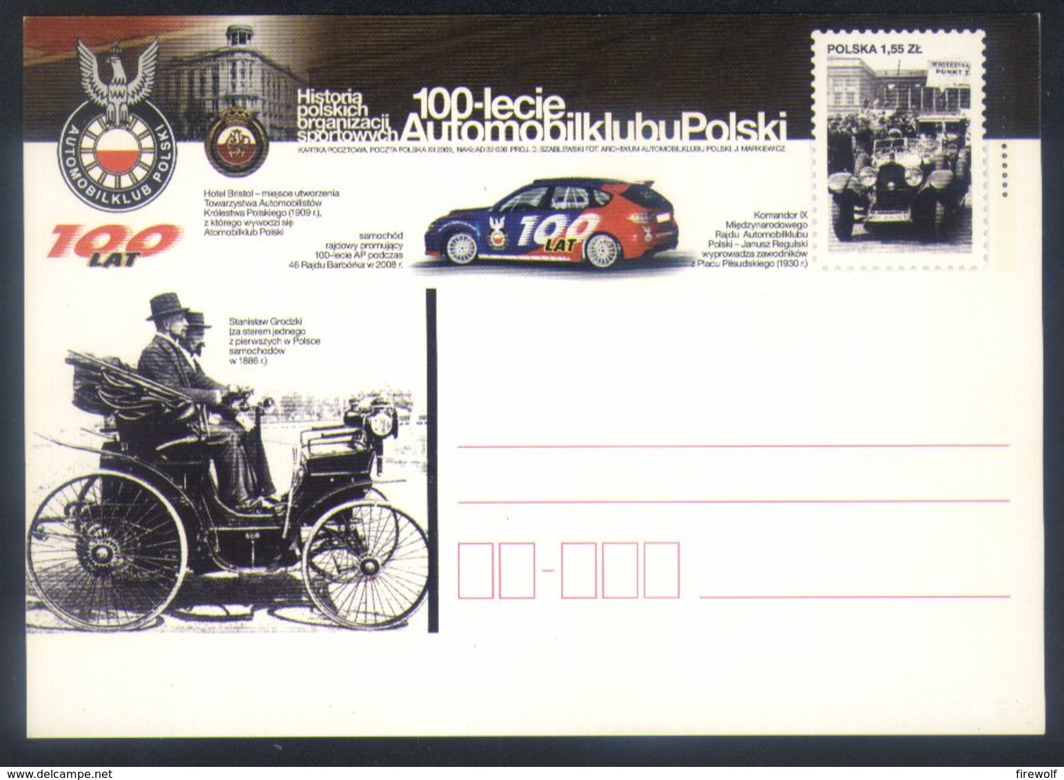 Z07 - Poland - Postal Stationery - Cars Oldtimers Stanislaw Grodzki - Voitures