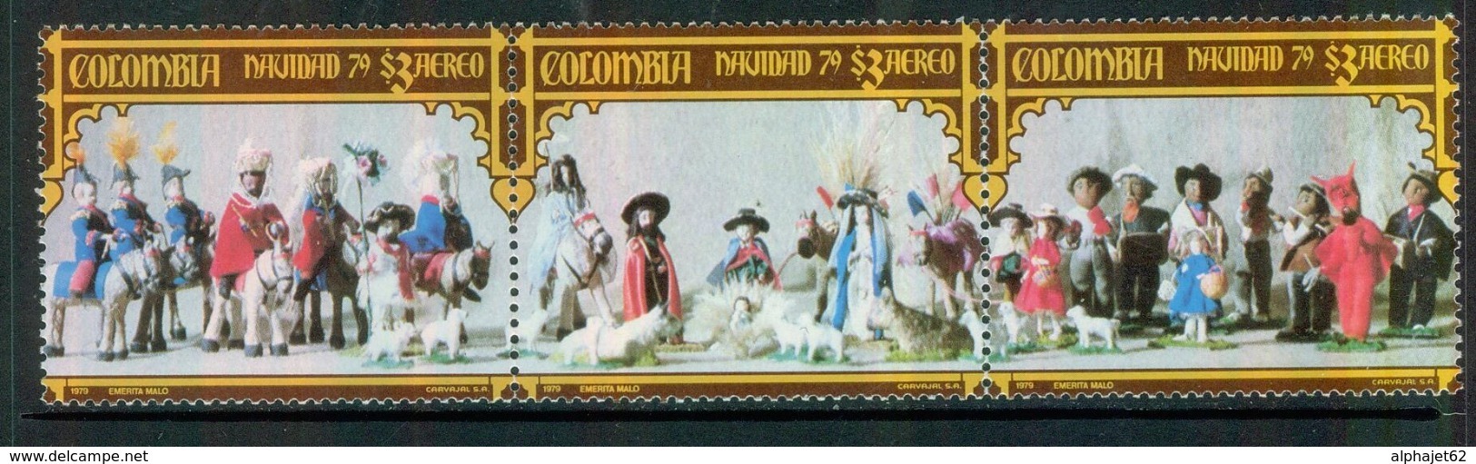 Noel, Nativité - COLOMBIE - Santons, Crèche - Triptyque ** - 1979 - Colombia