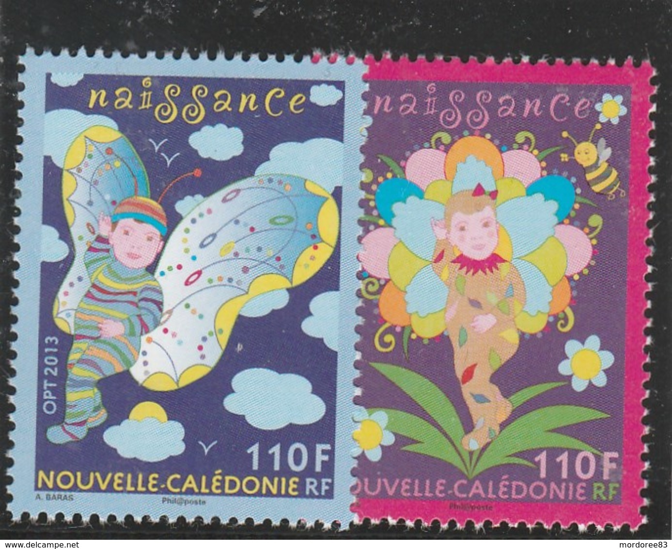 NOUVELLE CALEDONIE - 2013 - NAISSANCE PAIRE YT 1190+1191 NEUF -                       TDA262 - Unused Stamps