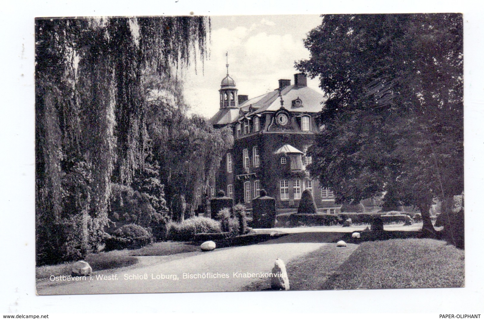 4412 OSTBEVERN, Schloß Loburg, Knabenkonvikt, 1956, Rücks. Kl. Papiermangel - Warendorf