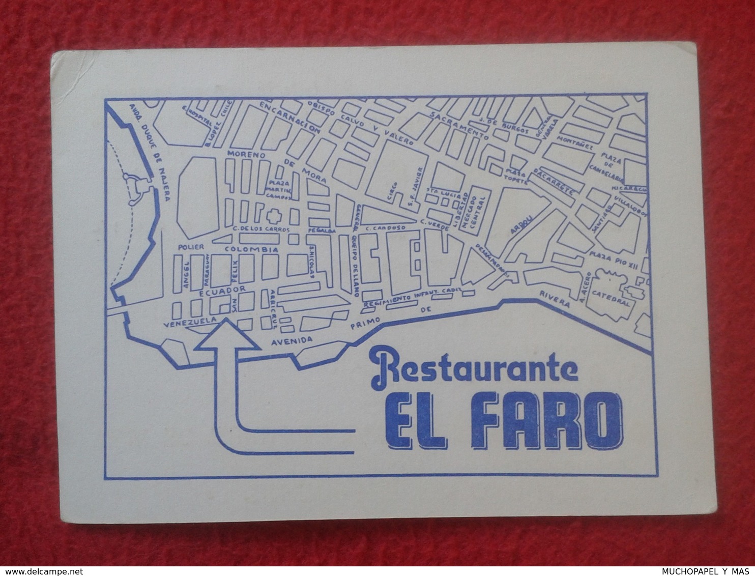 TARJETA DE VISITA VISIT CARD PUBLICIDAD PUBLICITARIA O SIMIL RESTAURANTE EL FARO CÁDIZ SPAIN ESPAÑA FISH LIGHTHOUSE VER - Visitekaartjes