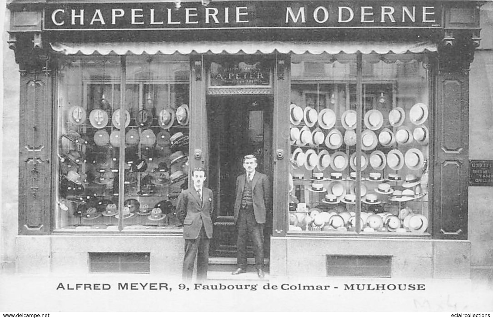 Théme:   Métier Chapellerie  Mulhouse 68   A.Meyer 9 Faubourg De Colmar  Magasin . - Kunsthandwerk