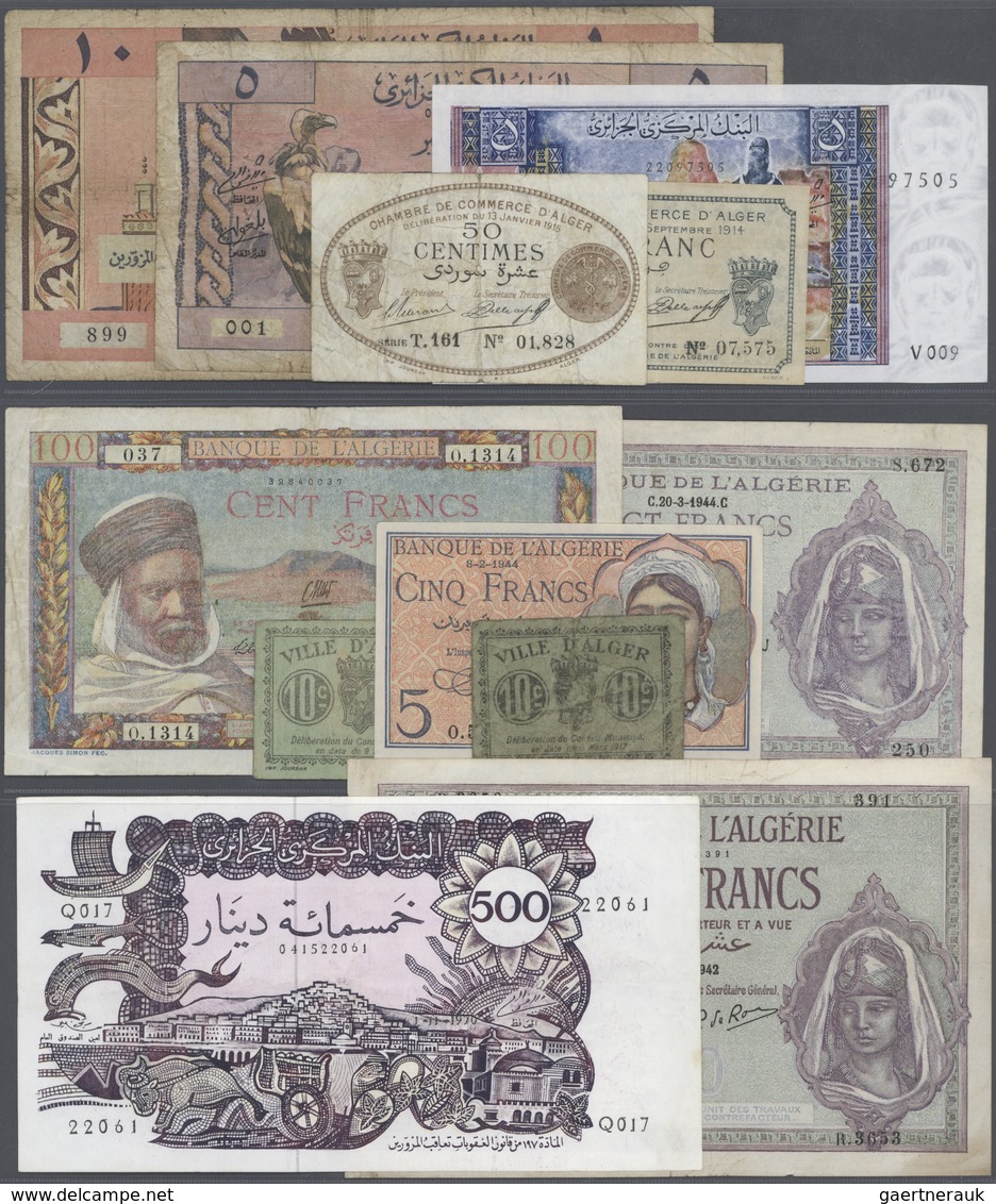 01012 Algeria / Algerien: Large Lot Of 20 Banknotes From Different Times And With Different Denominations, - Algerien