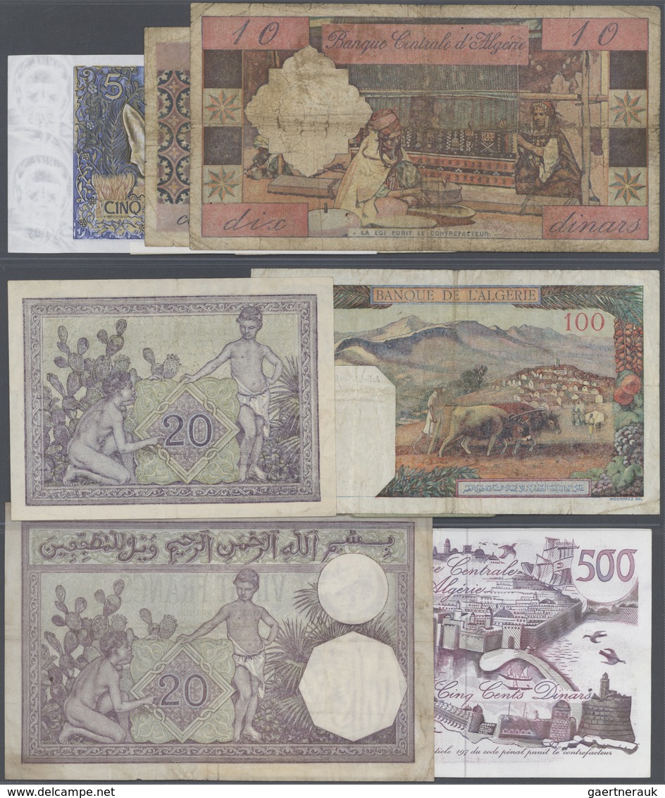 01012 Algeria / Algerien: Large Lot Of 20 Banknotes From Different Times And With Different Denominations, - Algeria