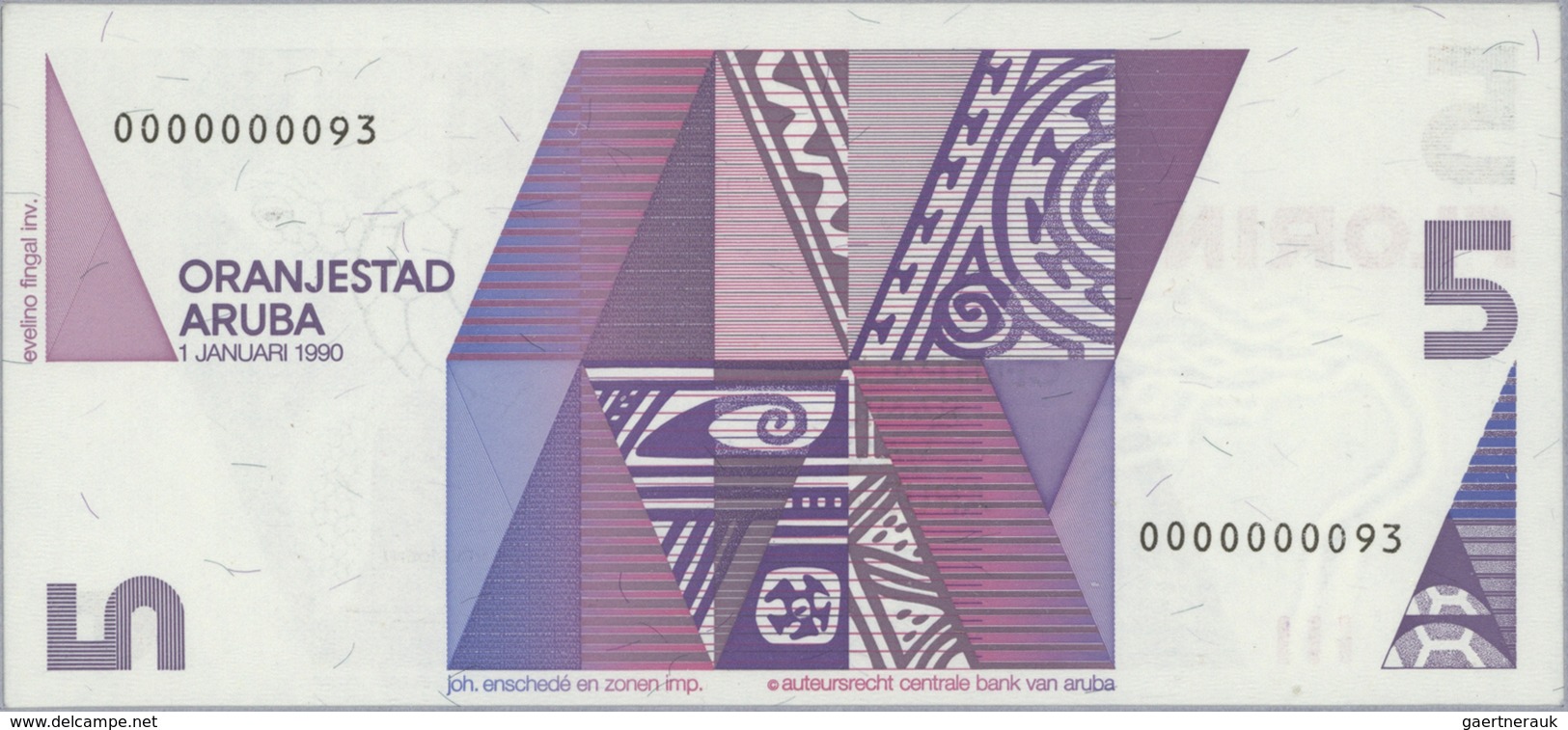01026 Aruba: Official Collectors Book Issued By The Central Bank Of Aruba Commemorating The First Banknote - Aruba (1986-...)