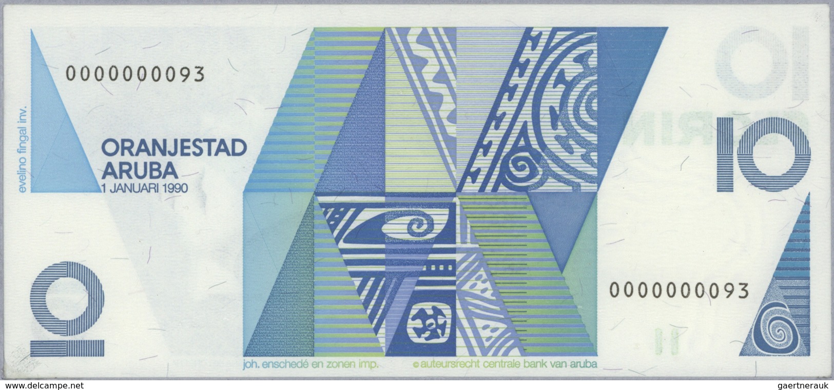 01026 Aruba: Official Collectors Book Issued By The Central Bank Of Aruba Commemorating The First Banknote - Aruba (1986-...)