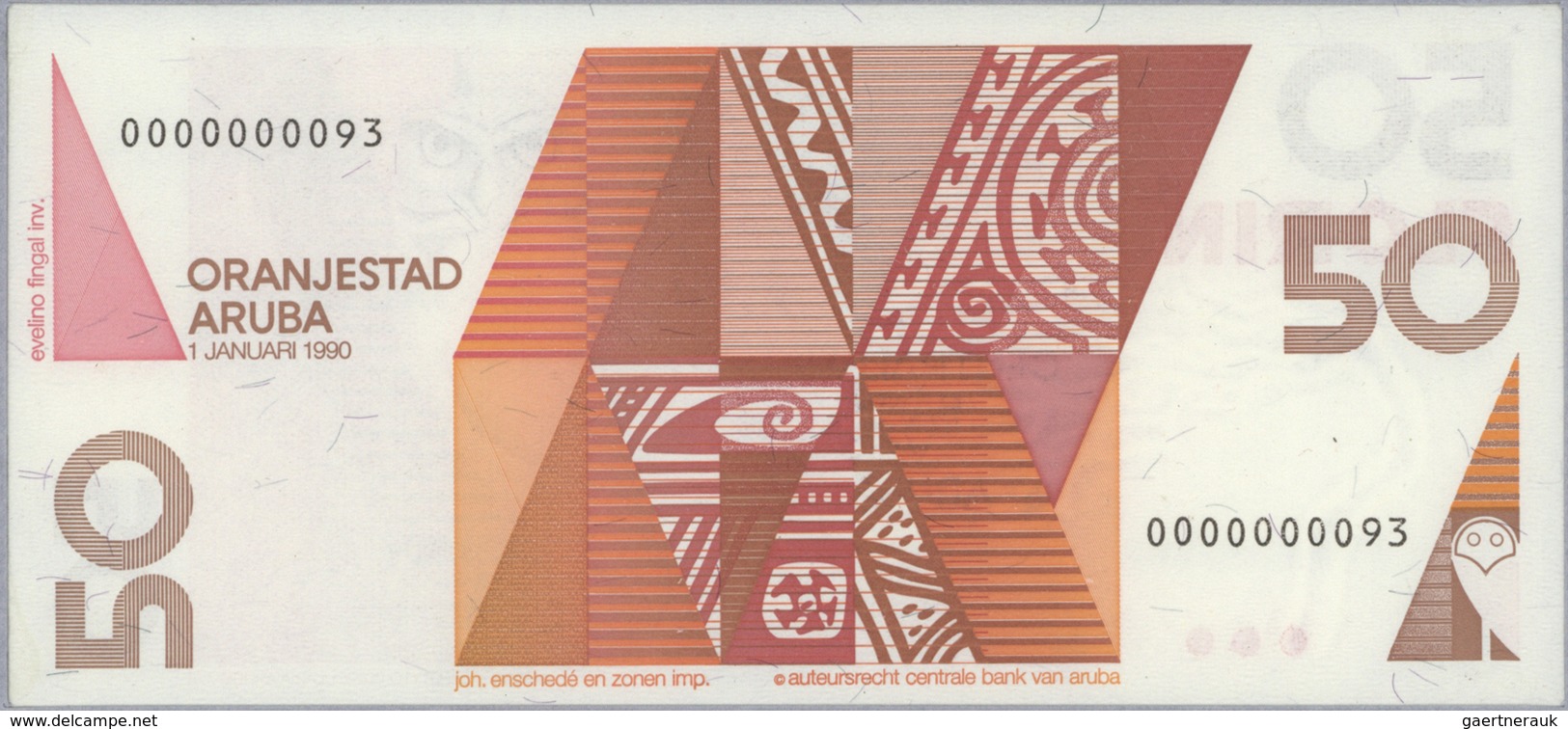 01026 Aruba: official collectors book issued by the Central Bank of Aruba commemorating the first Banknote