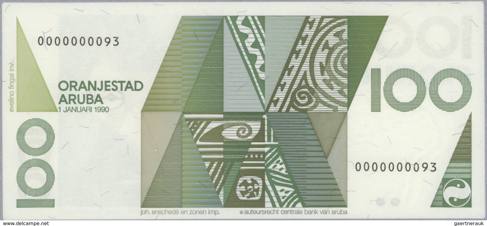 01026 Aruba: official collectors book issued by the Central Bank of Aruba commemorating the first Banknote
