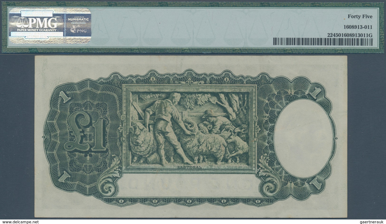 01028 Australia / Australien: 1 Pound ND(1933-38) P. 22, Condition: PMG Graded 45 Choice XF. - Autres & Non Classés