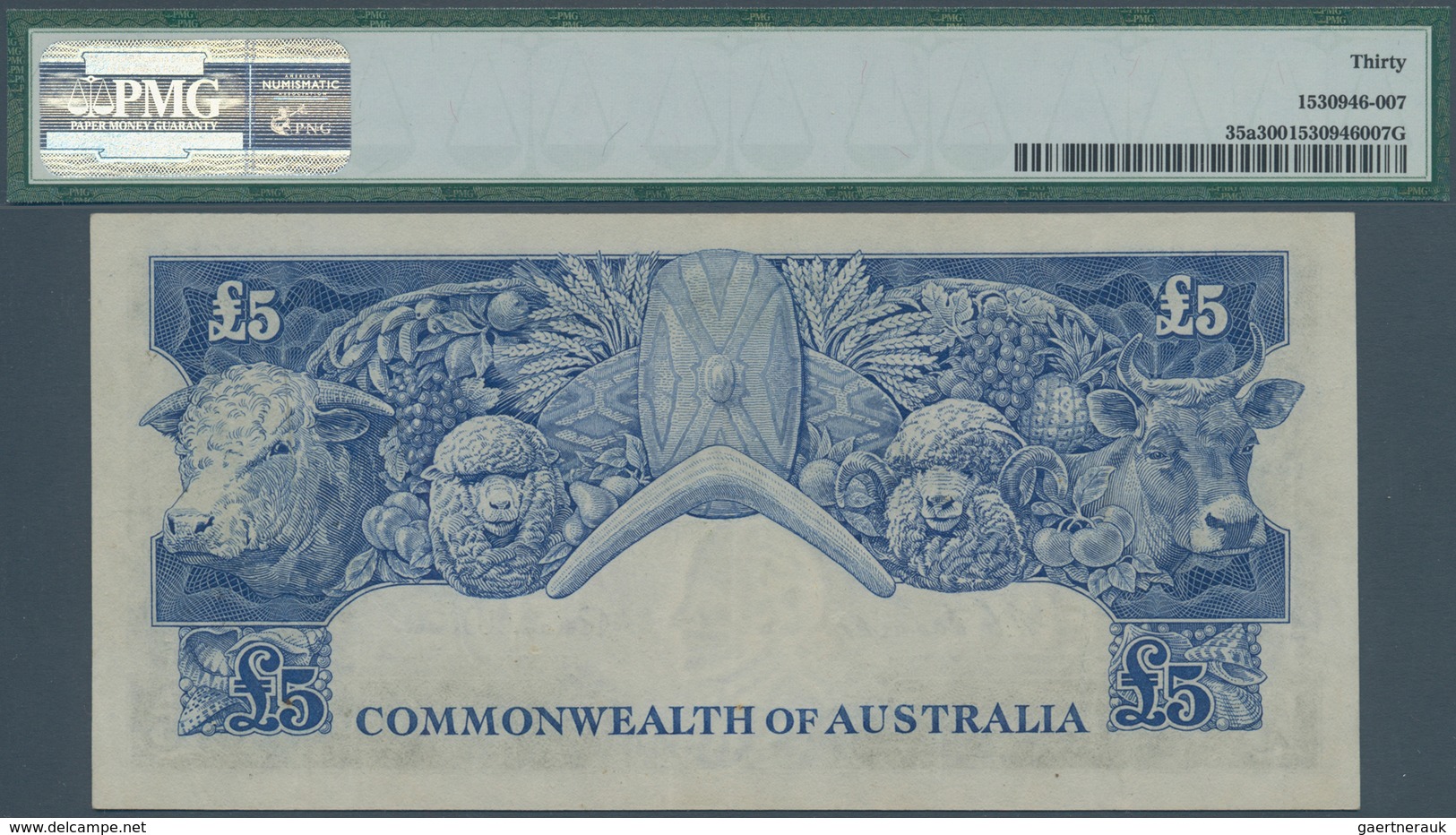 01034 Australia / Australien: 5 Pounds ND(1960-65) P. 35a, Condition: PMG Graded 30 VF. - Autres & Non Classés