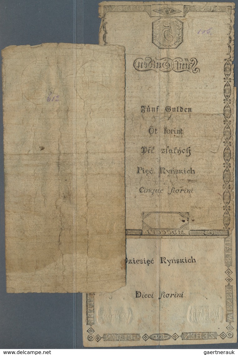 01042 Austria / Österreich: Set Of 3 Notes Containing 1 Gulden 1800 P. A29 (F-), 5 Gulden 1806 (F-) And 10 - Oostenrijk