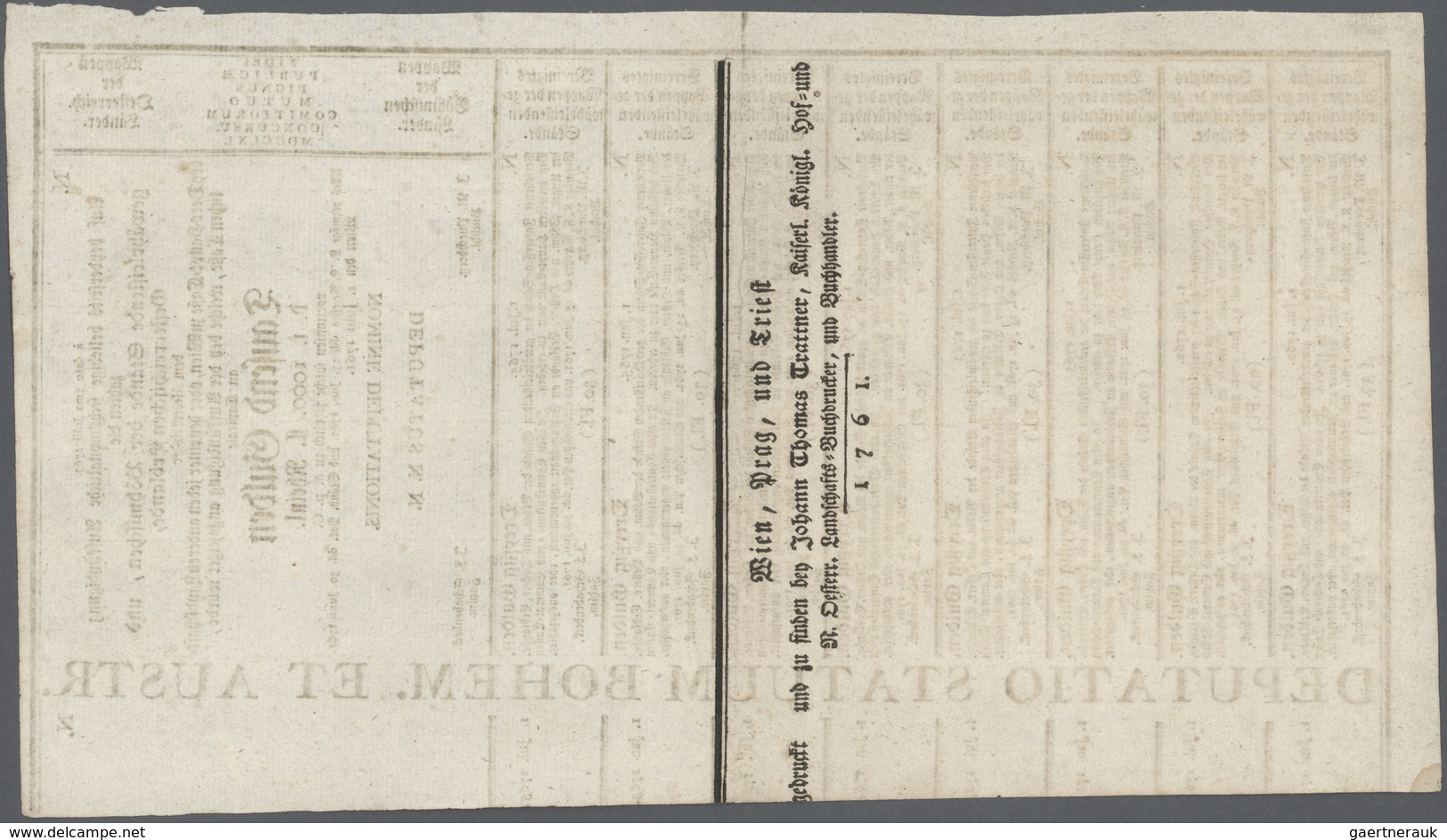 01058 Austria / Österreich: 1000 Gulden 1761 Obligation Vienna, PR W3c), Complete Sheet In Condition: VF. - Oesterreich