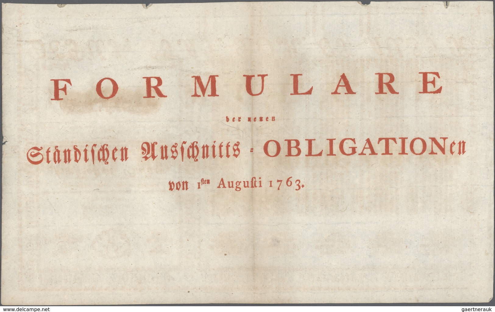 01065 Austria / Österreich: 15 Gulden 1763 Obligation Vienna, PR W10), Complete Sheet In Condition: XF. - Austria