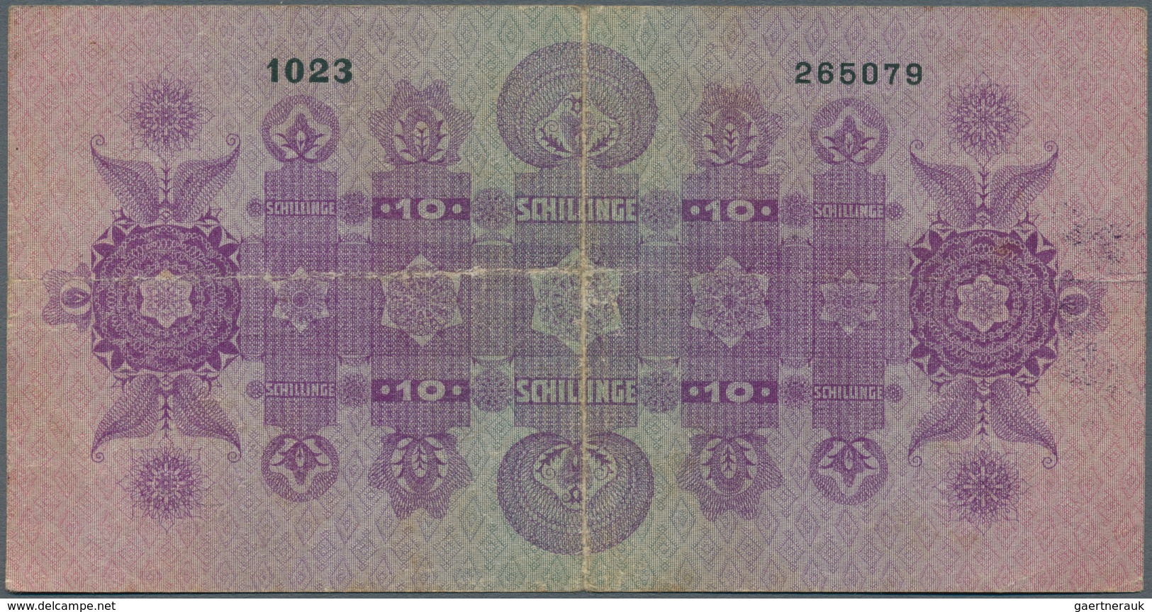 01074 Austria / Österreich: 10 Schilling 1925 P. 89, Strong Center And Strong Horizontal Fold (visible On - Austria