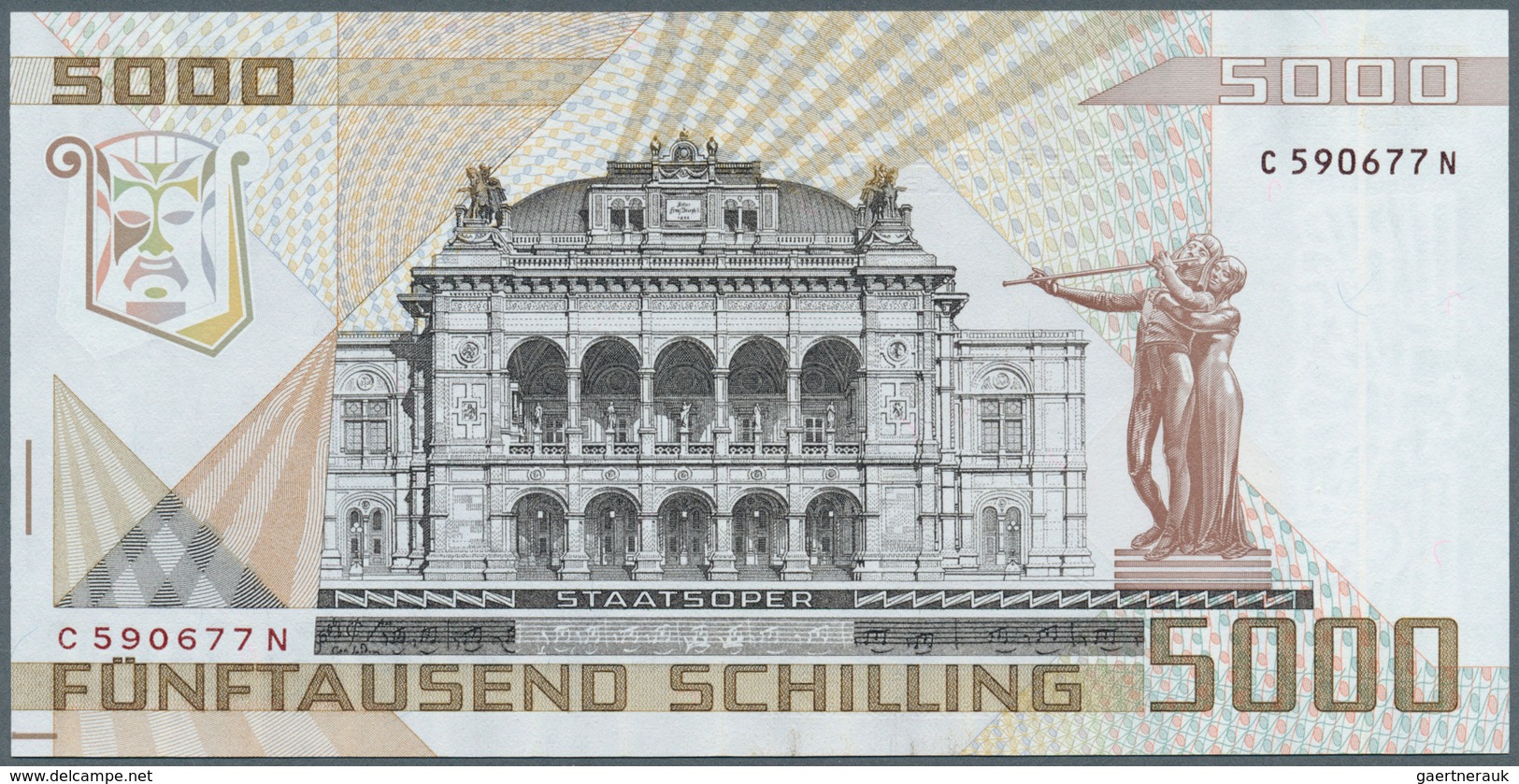 01084 Austria / Österreich: 5000 Schilling 1988 P. 153, Key Note, Great Crisp Original Condition: UNC. - Austria