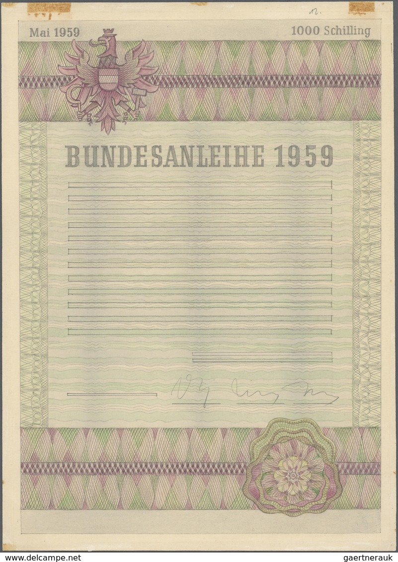 01091 Austria / Österreich: Set Of 5 Different Design Trials For Bonds Or Obligations Of The "Wiener Staat - Austria