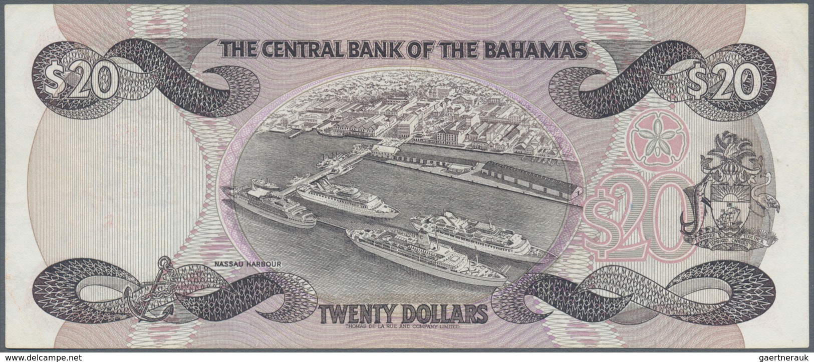01099 Bahamas: 20 Dollars 1974 P. 47a, Pressed, Still Nice Colors, Condition: VF, Optically Appears Better - Bahamas