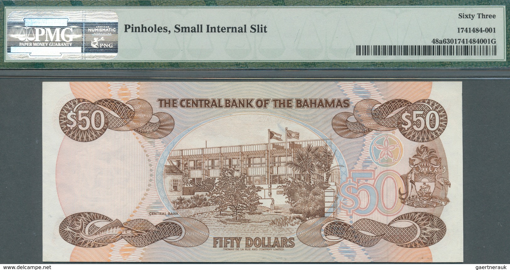 01101 Bahamas: 50 Dollars ND(1984) P. 48a Key Note, Condition: PMG Graded 63 Choice UNC. - Bahama's