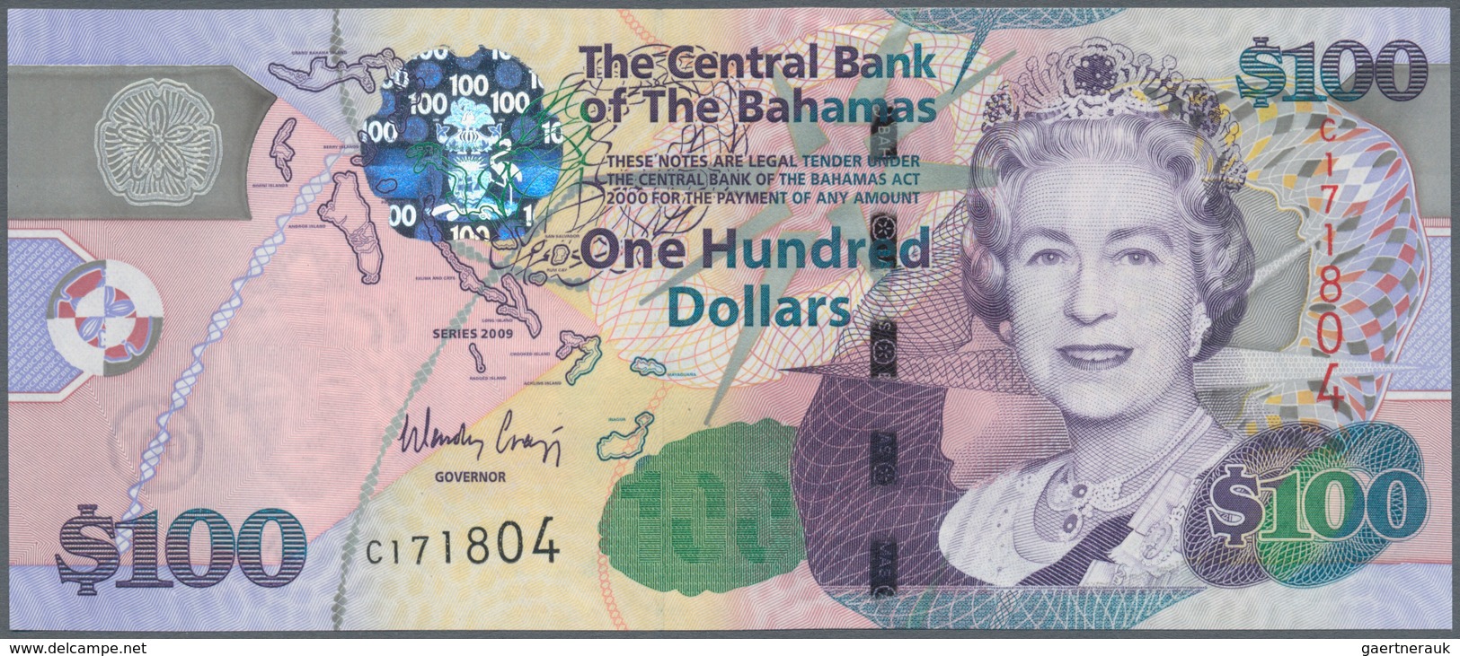 01104 Bahamas: 100 Dollars 2009 P. 76a In Condition: UNC. - Bahama's