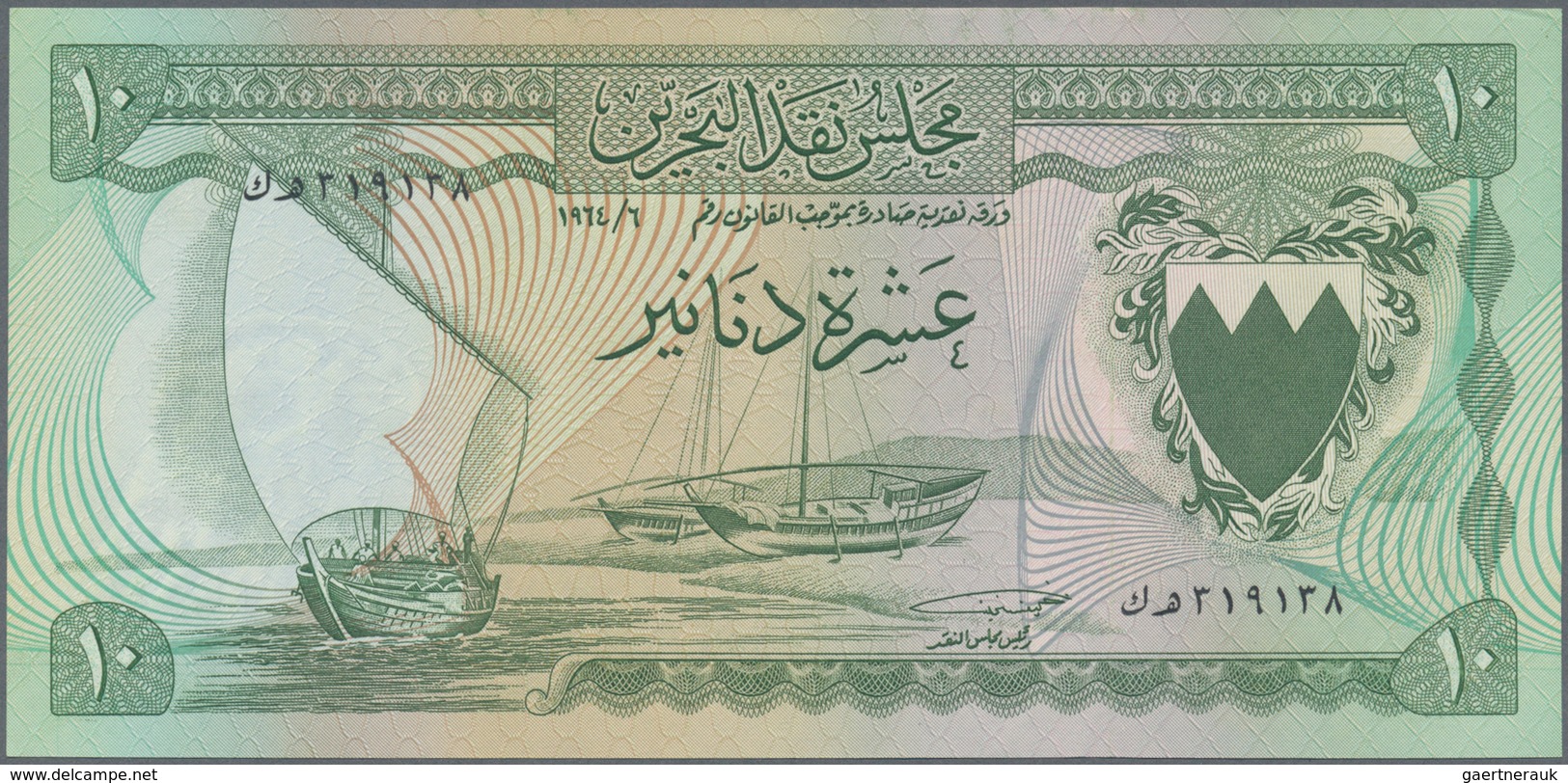 01108 Bahrain: 10 Dinars L.1964, P.6 In UNC Rare! - Bahrein