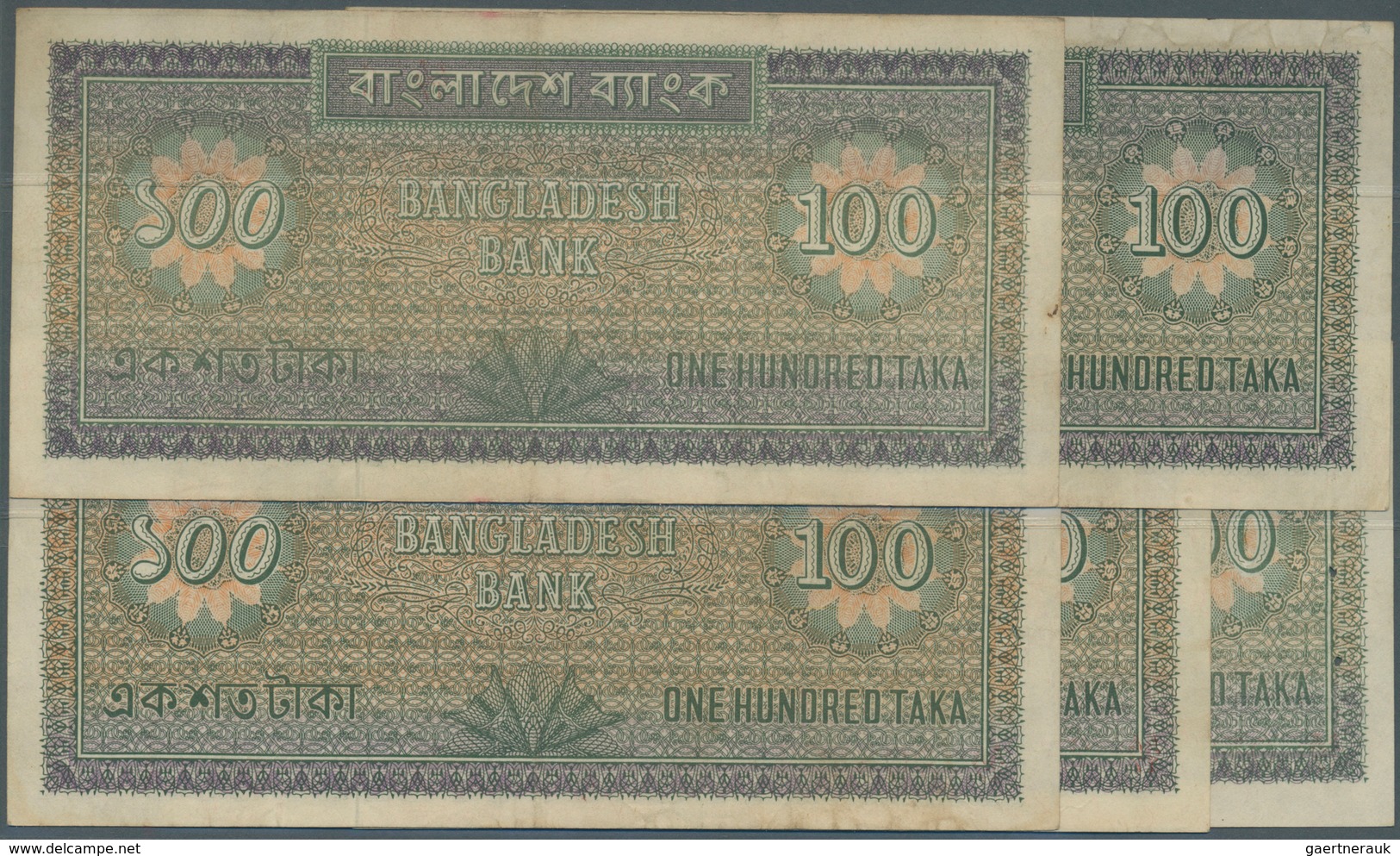 01112 Bangladesh: Set Of 5 Notes 10 Taka ND(1972) P. 9 In Nice Condition With Only Light Traces Of Handlin - Bangladesh